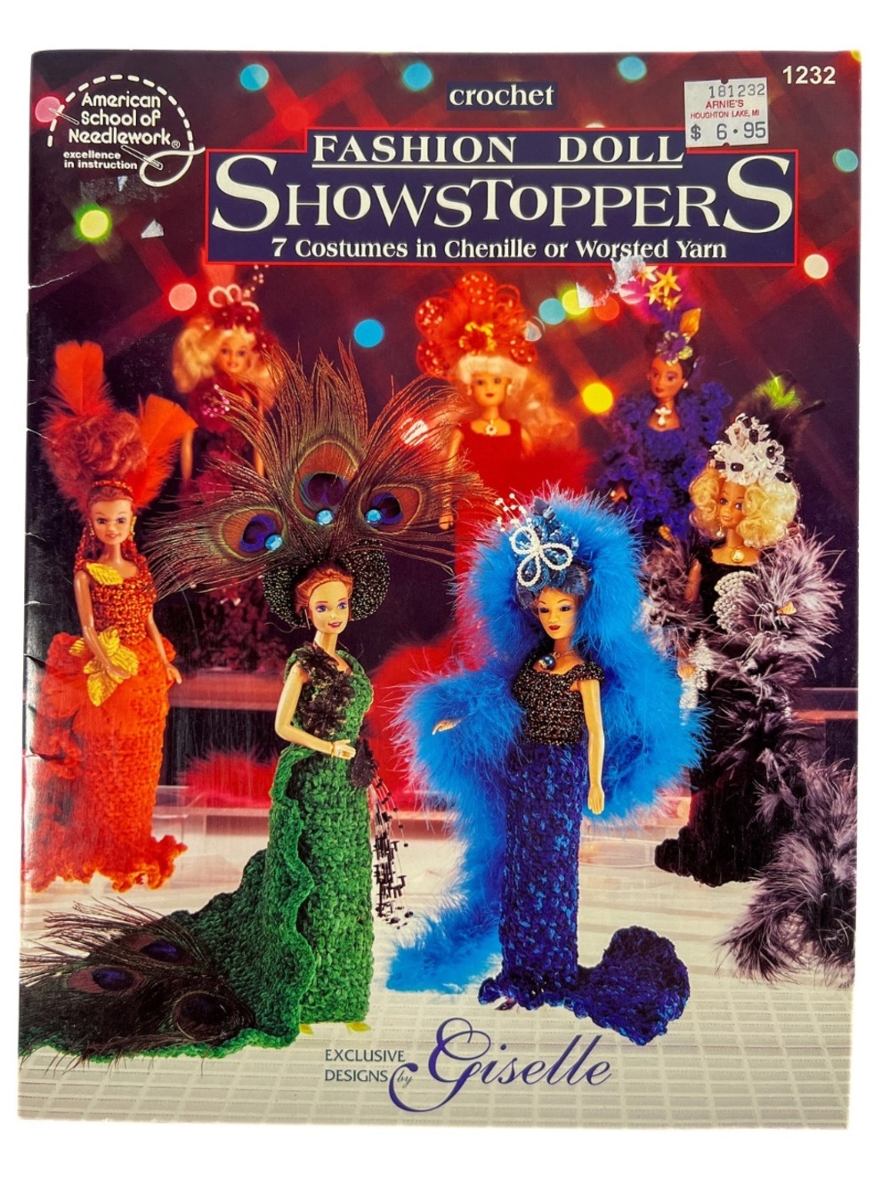Fashion Doll Showstoppers 1232 Vintage Crochet Pattern Book Barbie Costumes 1996